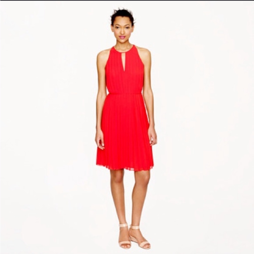 J. Crew red chiffon Megan Dress size 2 BNWT